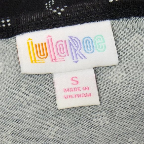 LuLaRoe Irma Black With White Dot Matrix Print Tunic Top Size Small - Picture 4 of 8
